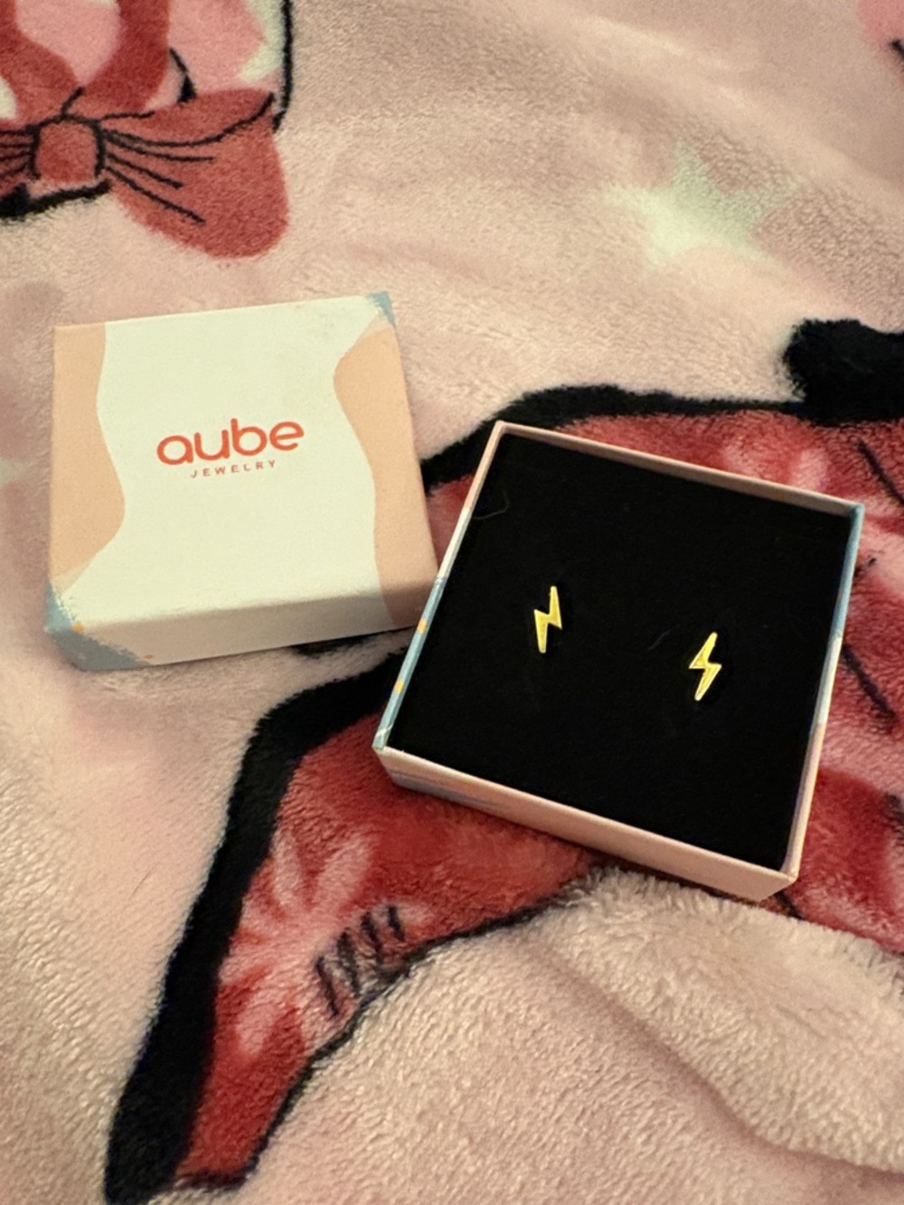 Aube Gold Lightning Bolt Stud Earrings